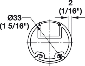 Häfele 830.28.720 TAG - Closet Rod for Lighting, Synergy Elite Collection, Polished Chrome, Clear Insert, 96" Length