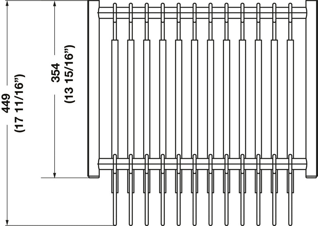 Häfele 805.58.433 TAG - 18 Hanger Pants Rack Pull-out, Synergy Collection, 24" Length, With full extension slide, Black