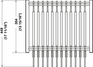 Häfele 805.58.435 TAG - 24 Hanger Pants Rack Pull-out, Synergy Collection, 30" Length, With Full Extension Slide, Black