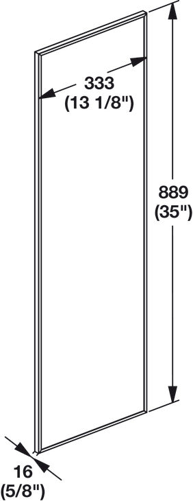 Häfele 805.73.411 TAG - Fixed Mirror, Synergy Elite, 35" Height, Black