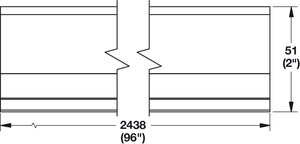 Häfele 792.01.061 TAG - Extruded Pull, Omni Track®, Matte Aluminum, 2337 mm (92") length