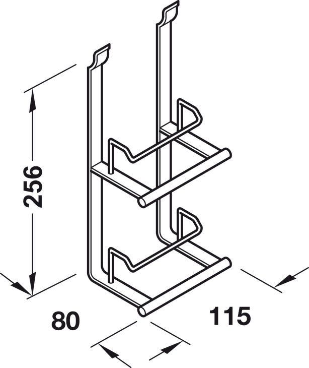 Häfele 521.61.630 Lid Holder, Backsplash Railing System, stainless steel effect