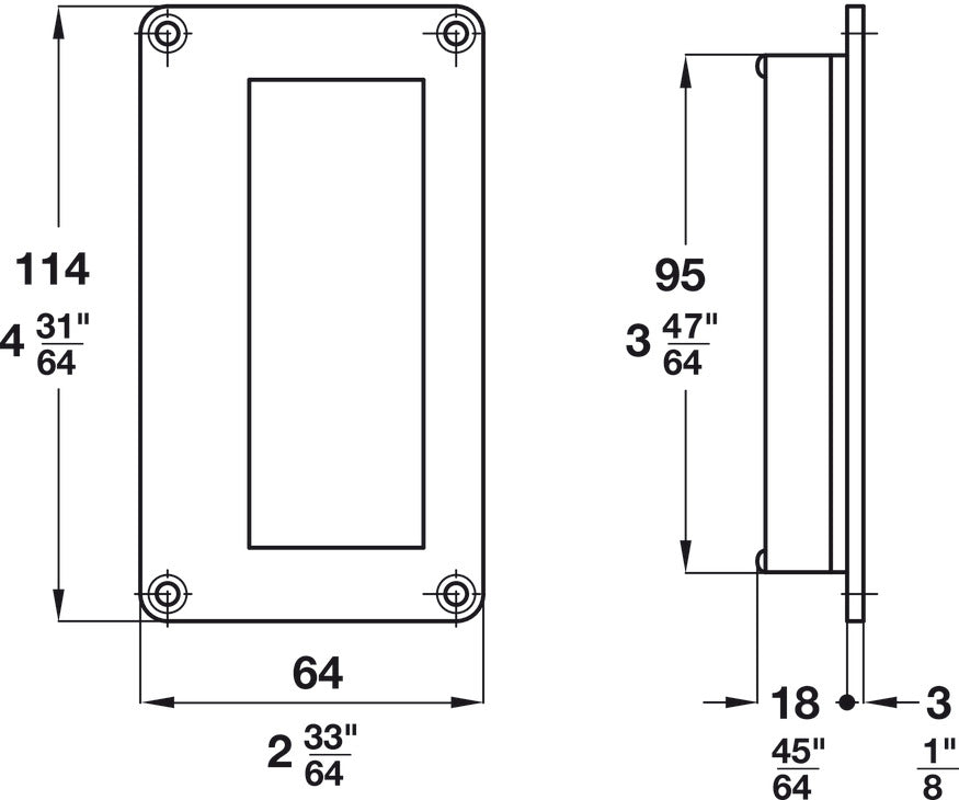 Häfele 910.37.062 Profile Handle, for Sliding Door, Suitable for sliding and folding timber doors, Matt nickel