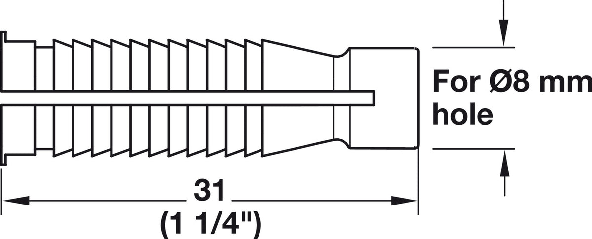 Häfele 262.91.320 Quick Dowel Two-Part Connector, Ixconnect Insert, Black