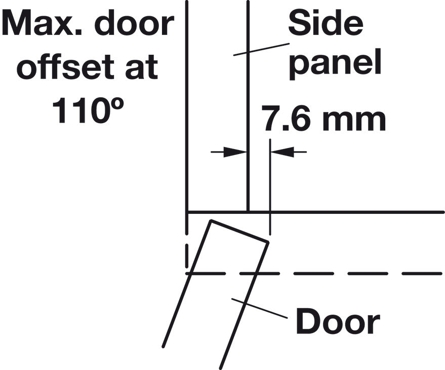 Häfele 329.16.500 Salice - Concealed Hinge, 200 Series, 110° Opening Angle, Full Overlay, Nickel plated, For wooden doors up to 26 mm, Free-swinging, screw mount, model C2P4A99