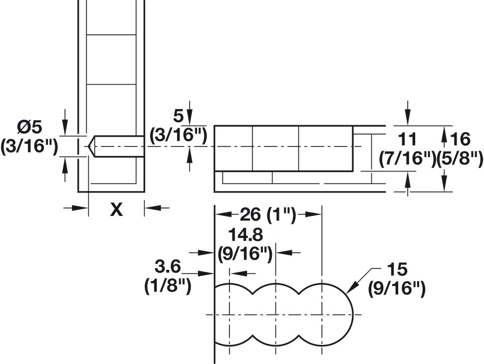 Häfele 267.91.313 Lamello - Cabinet Connector, Cabineo 8 M6, Fixing screw with metric thread M6, black, 2000 pcs