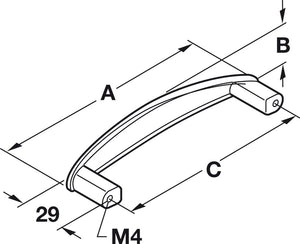 Häfele 110.18.057 Pull, Americana, Zinc, Stainless Steel Look, 288 mm (11 5/16") CTC