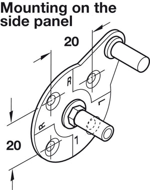 Häfele 365.31.300 Lid Stay, with joint, for wooden flaps, Soft & Silent, Black