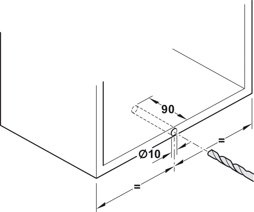 Häfele 372.27.358 Swing-Up Fitting, Free Space 1.8, For push to open applications without handles, Model E pto, Anthracite