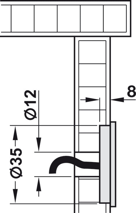 Häfele 237.58.130 Antenna, FAN 100, Dialock®, Cable length: (39 3/8") 1000 mm
