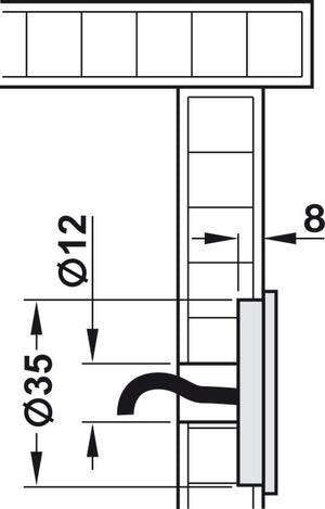 Häfele 237.58.130 Antenna, FAN 100, Dialock®, Cable length: (39 3/8") 1000 mm