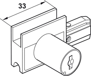 Häfele 233.02.420 Lock Housing, Slido F-Line14 25A, with Cylinder, Keyed Alike, zinc alloy, chrome matt