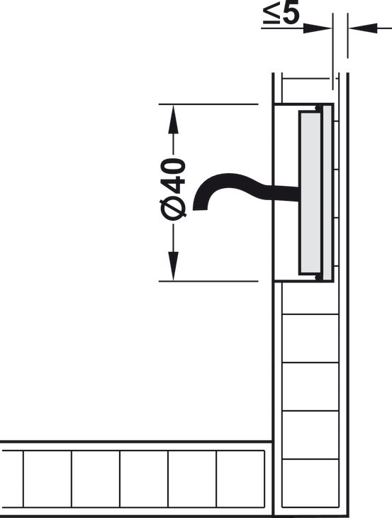 Häfele 237.58.130 Antenna, FAN 100, Dialock®, Cable length: (39 3/8") 1000 mm