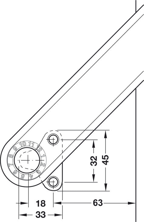 Häfele 372.39.000 Cover Cap, Free Flap H 1.5, For weight bearing capacity adjustment facility, Mounting: Right