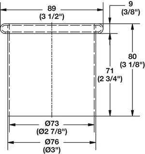 Häfele 520.99.211 Utility Grommet, Ø51 mm x 131 mm open bottom