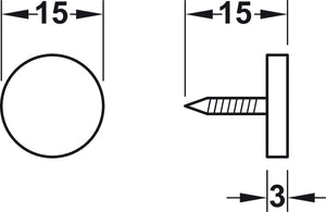 Häfele 246.09.130 Magnetic Catch, 3-4 kg Holding Power, for wooden doors, Brown