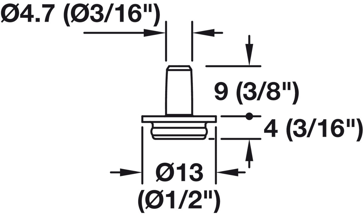 Häfele 650.24.476 QuickClick Slim Base, Element with Silencer, Press-Fit
