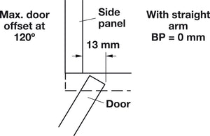Häfele 329.02.506 Salice - Concealed Hinge, 120°, full overlay mounting, For wooden doors, for standard applications with convenient opening angle, Free-swinging, screw mounting, model C2P8A99