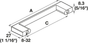 Häfele 111.95.265 TAG - Pull, Classic, Zinc, slate/graphite; 96 mm (3 3/4") CTC