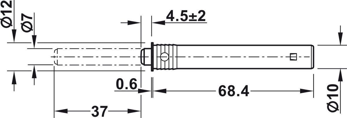 Häfele 356.12.317 Push catch, for drilling in, ⌀ 10 mm or for screw fixing into 32/37 series drilled holes, With buffer, anthracite