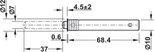 Häfele 356.12.317 Push catch, for drilling in, ⌀ 10 mm or for screw fixing into 32/37 series drilled holes, With buffer, anthracite