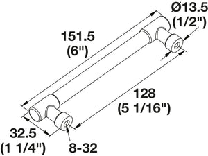 Häfele 111.95.355 TAG - Bar Pull, Zinc, slate/graphite, 352 mm (13 7/8") CTC
