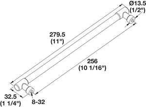 Häfele 111.95.330 TAG - Bar Pull, Zinc, Polished chrome, 128 mm (5 1/16") CTC