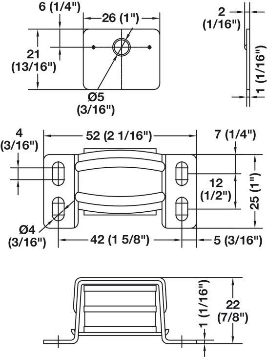 Häfele 246.92.004 Magnetic Catch, Holding Power: 13.2 lbs, Screw mounted