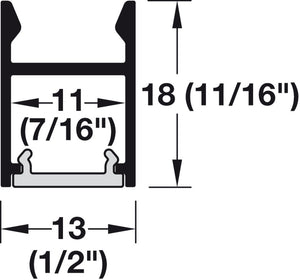 Häfele 833.70.946 Häfele Lighting - Surface Mounted Light Bars, With Profile 2103 and LED 3045, 24V, Inline Switch, Length: 533 mm (21"), 3000K warm white
