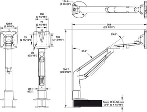 Häfele 818.45.320 Monitor Arm, CLU Plus Arm for Large Monitors, Black