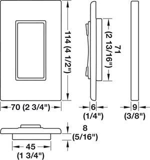 Häfele 850.00.943 Single Rocker Kinetic Wall Switch, Bluetooth® Battery-Free Wireless, Connect Mesh, For Use with Häfele Press and Pair and Connect Mesh Distributors, Almond