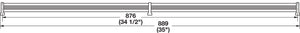 Häfele 547.52.226 TAG - Shoe Fence Set, Synergy Elite Collection, Polished chrome, length 35"