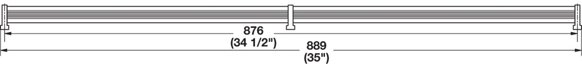 Häfele 547.52.108 TAG - Shoe Fence, powder-coated aluminum, matte nickel, 23" length