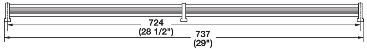 Häfele 547.52.626 TAG - Shoe Fence Set, Synergy Elite Collection, Matte nickel, length 35"