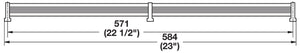 Häfele 547.52.108 TAG - Shoe Fence, powder-coated aluminum, matte nickel, 23" length