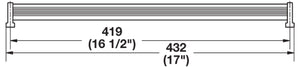 Häfele 547.52.424 TAG - Shoe Fence Set, Synergy Elite Collection, Matte aluminum, chrome post, length 29"