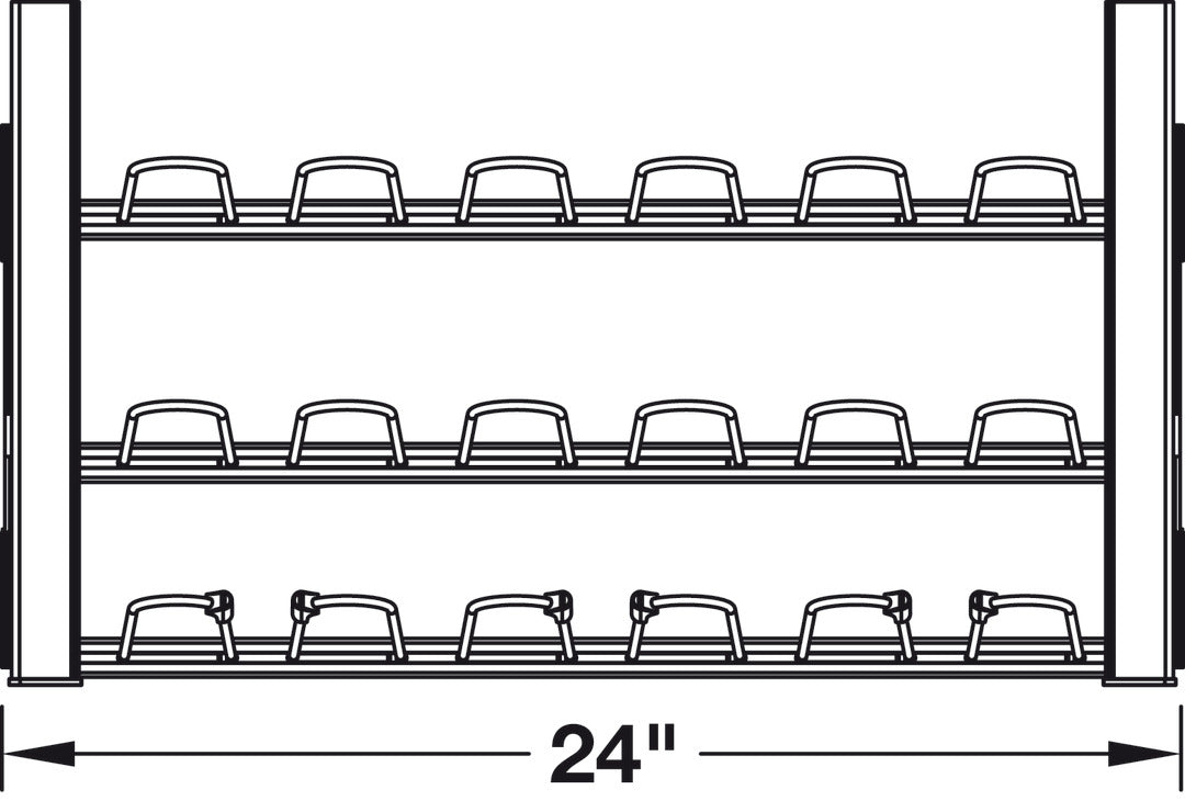 Häfele 807.77.672 TAG - Pull-Out Shoe Organizer, ENGAGE, Matte nickel, 24"