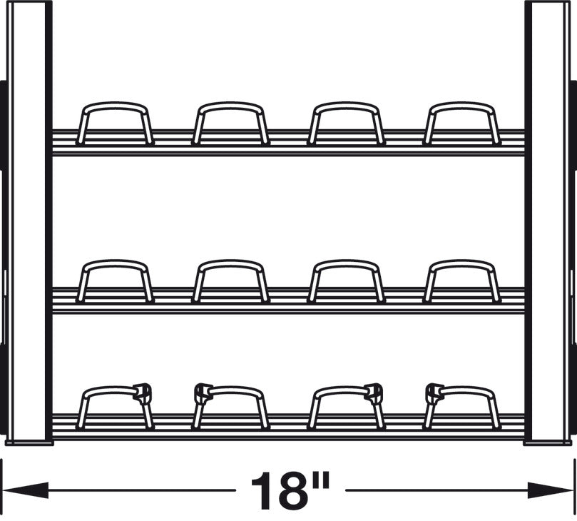 Häfele 807.77.574 TAG - Pull-Out Shoe Organizer, ENGAGE, Black, 36"