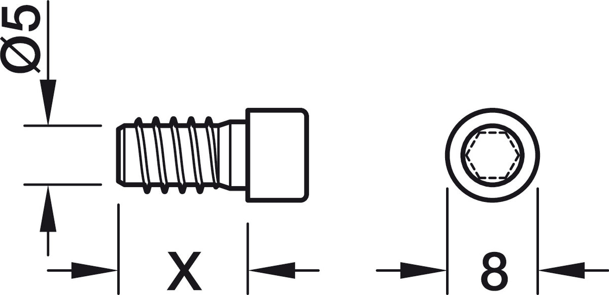 Häfele 267.91.330 Lamello - Connecting Screw, Cabineo X, Steel, Cabineo 8, black