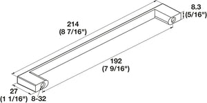 Häfele 111.95.265 TAG - Pull, Classic, Zinc, slate/graphite; 96 mm (3 3/4") CTC
