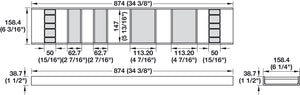 Häfele 807.87.164 TAG - Top Tray Drawer Organizer, Contour, For 36" wide drawers, oyster