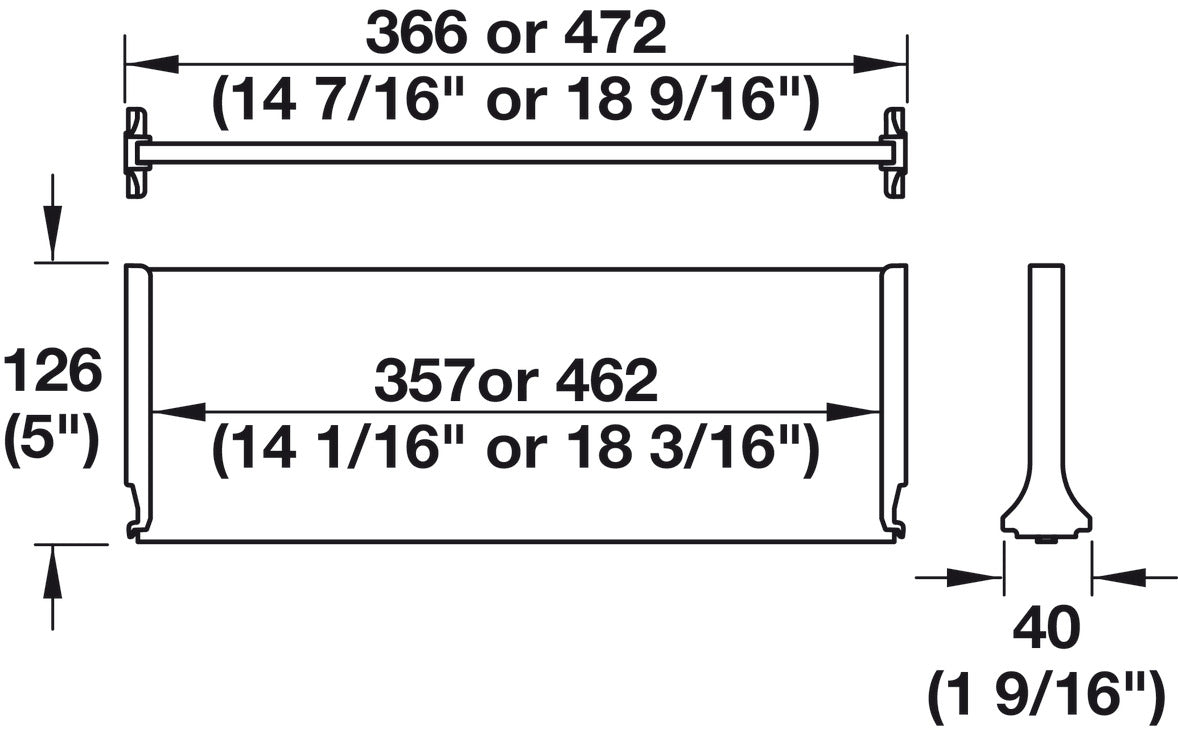 Häfele 807.87.142 TAG - Dividers for Drawer Organizer Accessories, Contour, 3" height, 18 9/16" depth, oyster