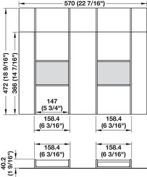 Häfele 807.87.722 TAG - Tie & Belt Drawer Organizer, Contour, For 24" wide drawers, 16" depth, winter