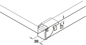Häfele 642.90.919 Folding Fitting, For Tables and Benches, steel, galvanized, for 38 x 38 mm legs