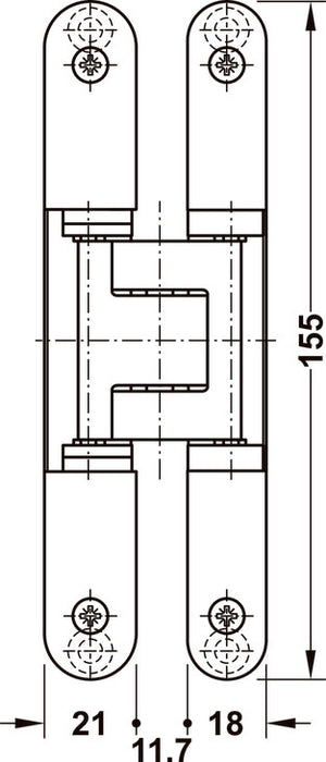 Häfele 924.18.916 TECTUS - Concealed Hinge, TE 240 3D, 3D adjustable, size 155 mm, Rustic umber