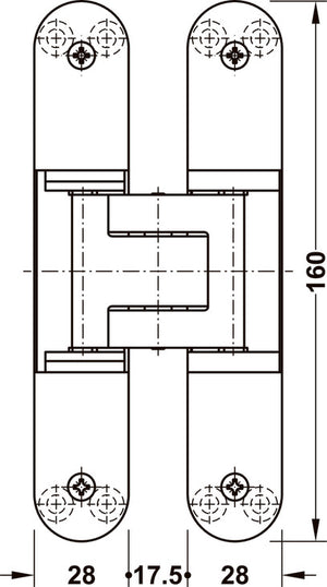 Häfele 924.17.168 TECTUS - Concealed Hinge, TE 340 3D, 3D adjustable, size 160 mm, Bronze finish