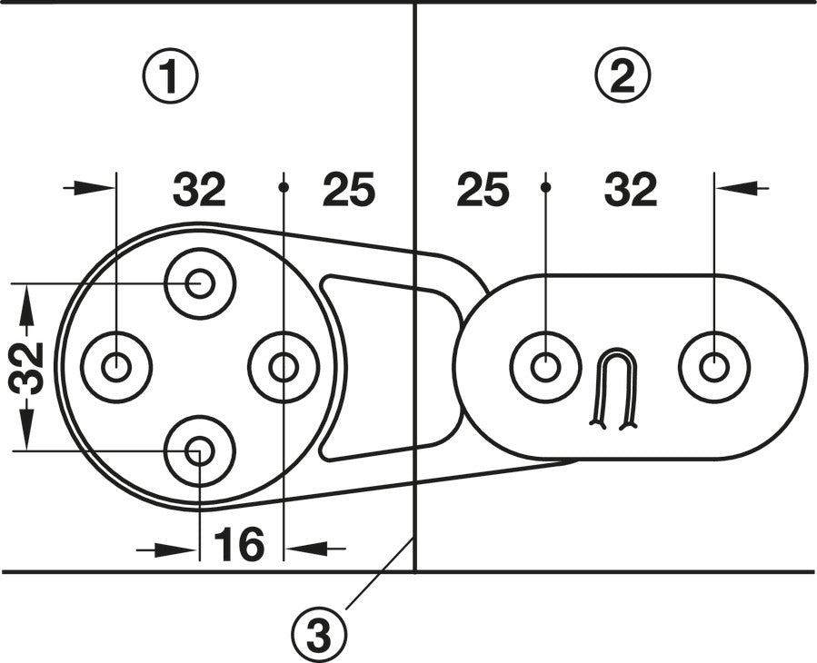 Häfele 642.42.920 Table top connector, For Connecting Table Tops, hook-in plate: Gray plastic, hook: Bright zinc alloy, installation height: 9.1 mm (3/8")