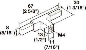 Häfele 133.53.552 Amerock - T-Knob, Urbanite™, Zinc, Black aluminum / matte black