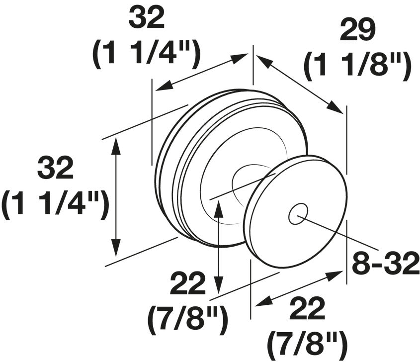 Häfele 133.53.475 Knob, Renown, Zinc, Satin nickel