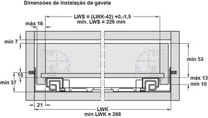 Häfele 433.19.086 Synchronization Rod, for Tipmatic Soft-Close Eject Unit for Dynapro Concealed Runners, For cabinet width 1200 mm